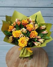 Букет цветов из:  Альстромерии и Розы в Николо-Александровском