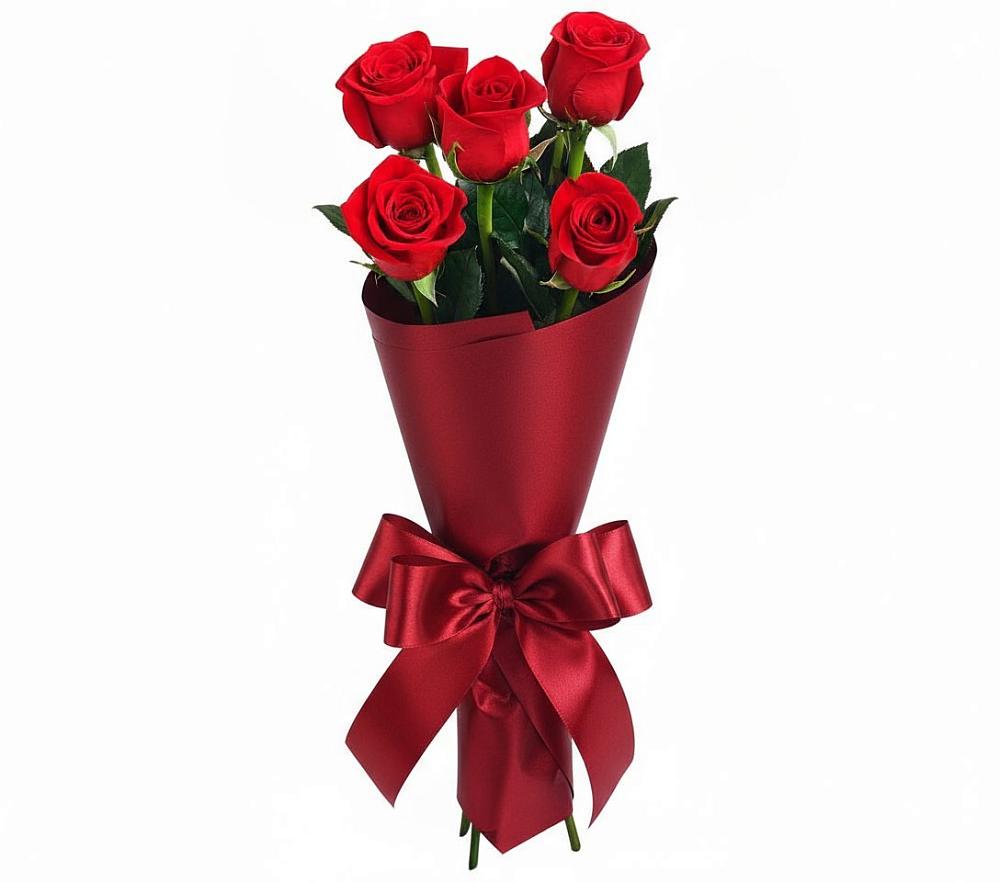 Букет 5 Красных роз Эдлесс Лав в Николо-Александровском