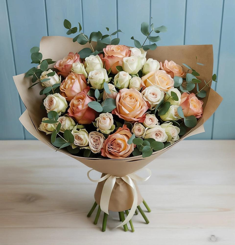 Букет цветов из: Альстромерии и Розы в Николо-Александровском