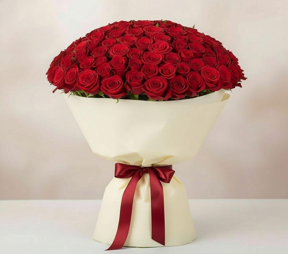 Букет 101 Красная роза Милано в Николо-Александровском