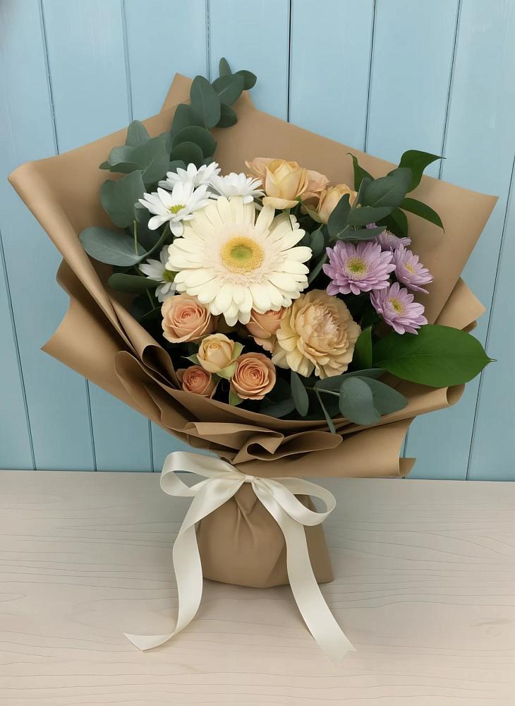 Букет цветов из: Герберы и Хризантемы в Николо-Александровском