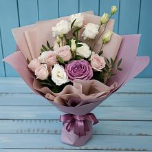Букет цветов из:  Розы и Лизиантусы в Николо-Александровском
