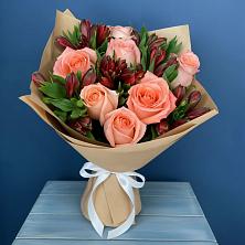 Букет цветов из:  Розы и Альстромерии в Николо-Александровском