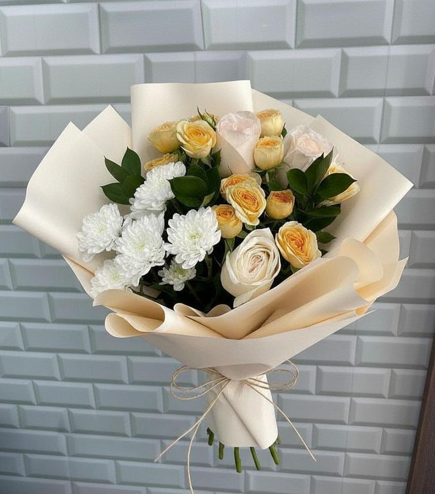 Букет цветов из: Розы и Хризантемы в Николо-Александровском