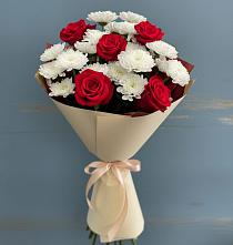 Букет цветов из:  Розы и Хризантемы #REPLACE_PRED# Николо-Александровском