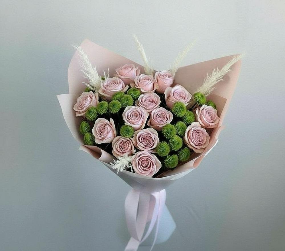 Букет цветов из: Розы и Хризантемы в Николо-Александровском