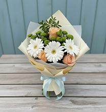 Букет цветов из:  Герберы, Розы и Хризантемы в Николо-Александровском