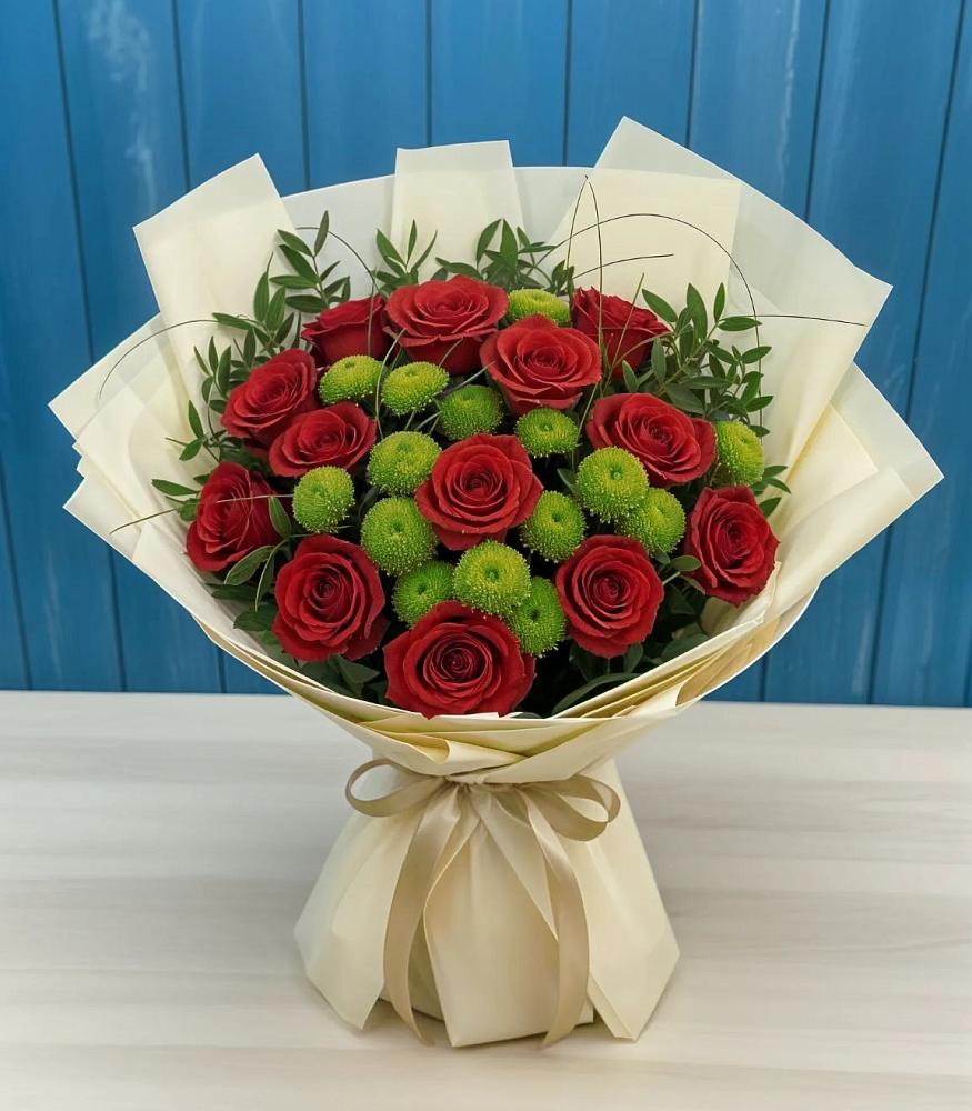 Букет цветов из: Розы и Хризантемы в Николо-Александровском